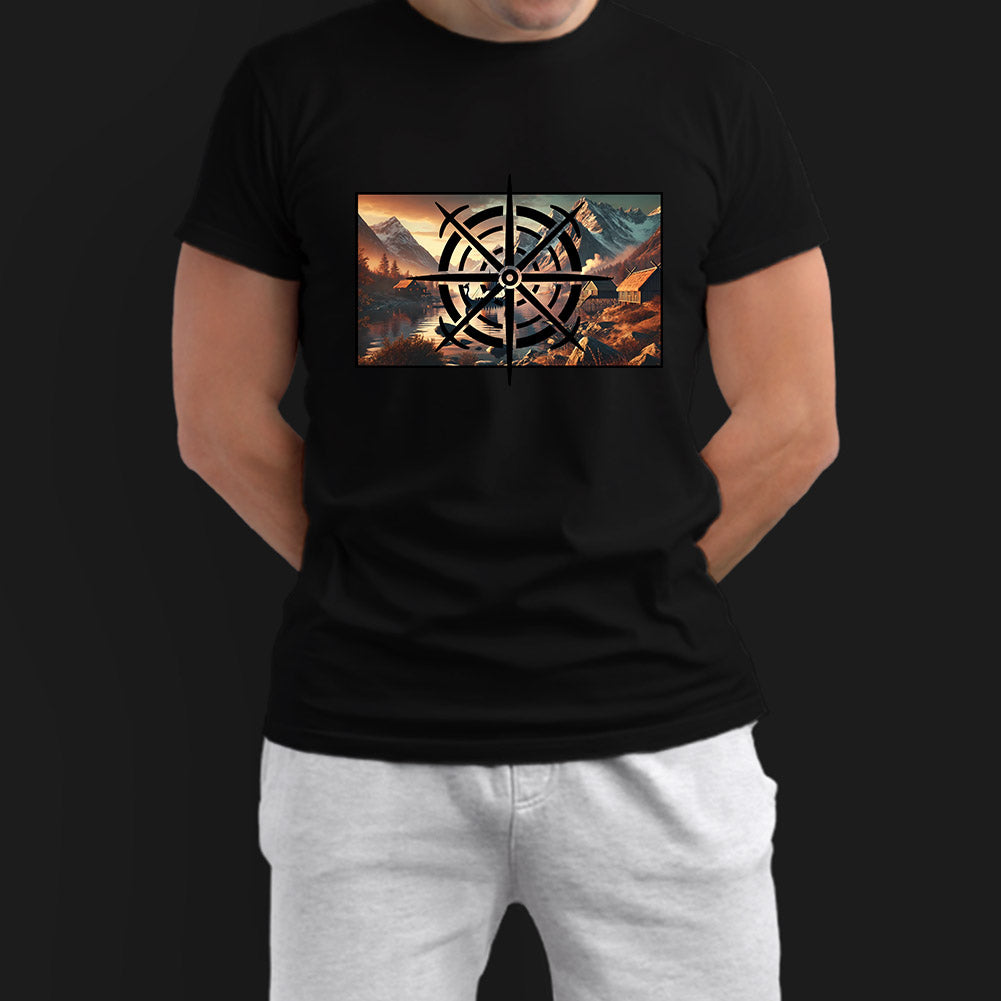 Tricou negru Barbati - Nordic Horizon