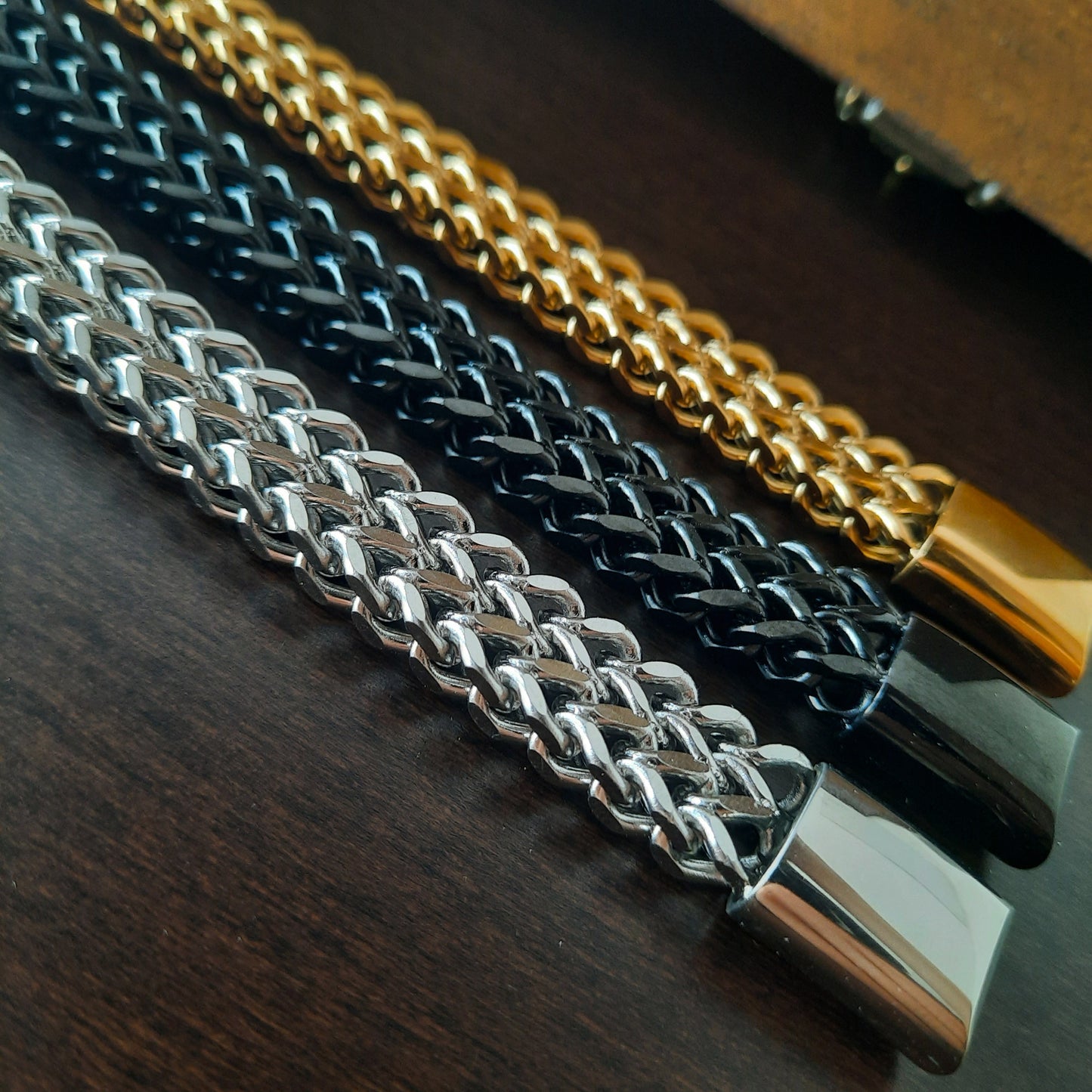 Bratara Minimalist | Auriu, Negru, Argintiu