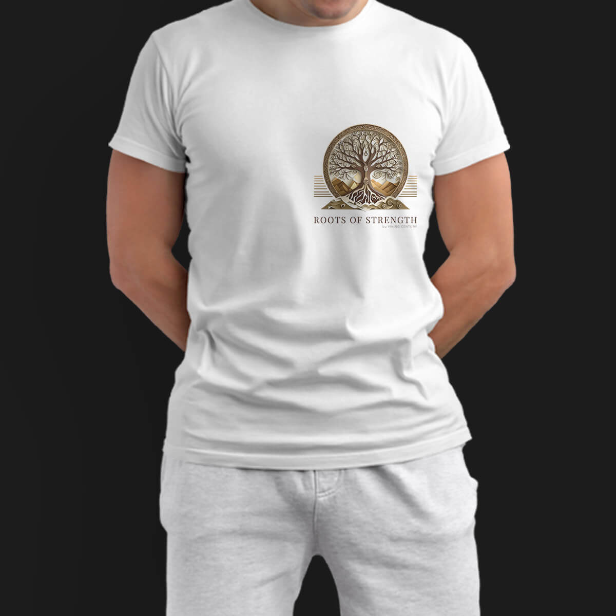 Tricou Alb Barbati- Roots Of Strength