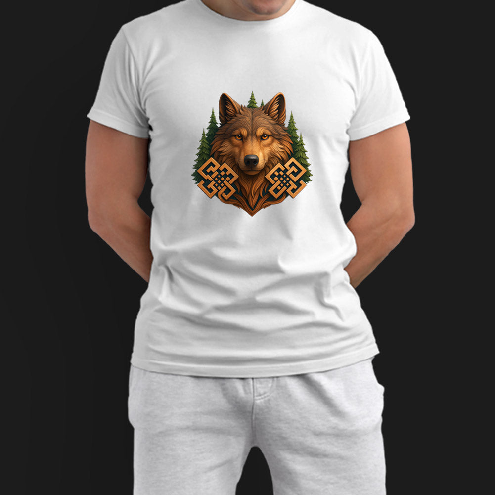 Celtic-Wolf-Tricou-Alb-Barbati
