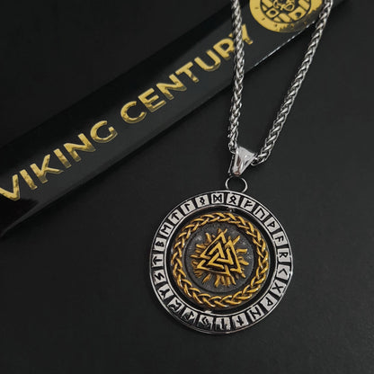 Colier Valknut Triad cu Pandantiv Rotativ