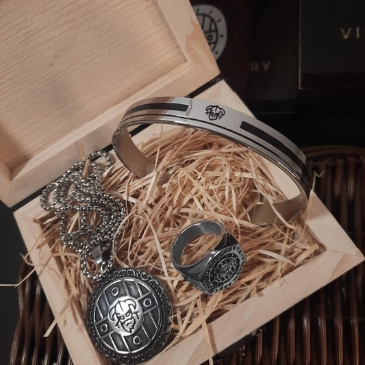 Set 3 piese Viking Century - Colier, Brățara și Inel