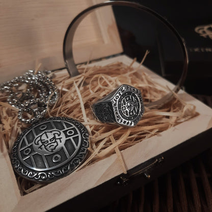 Set 3 piese Viking Century - Colier, Brățara și Inel