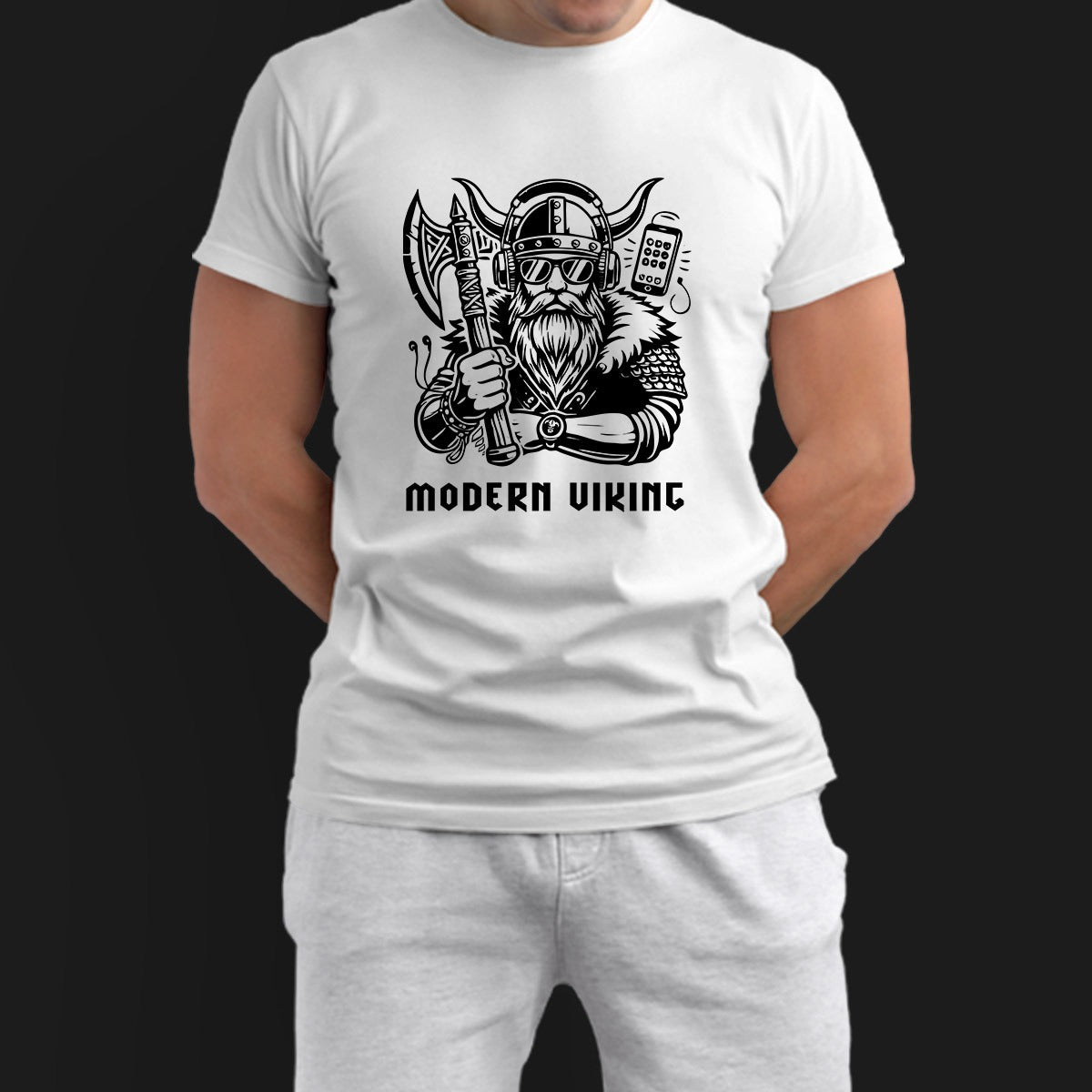 Tricou Alb Barbati - Modern Viking